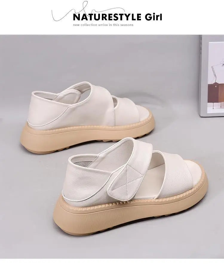 New 2025 Women's Beach Sandals Thick Bottom Roman Shoes comfortable soft sole versatile casual small fresh sandals fashion