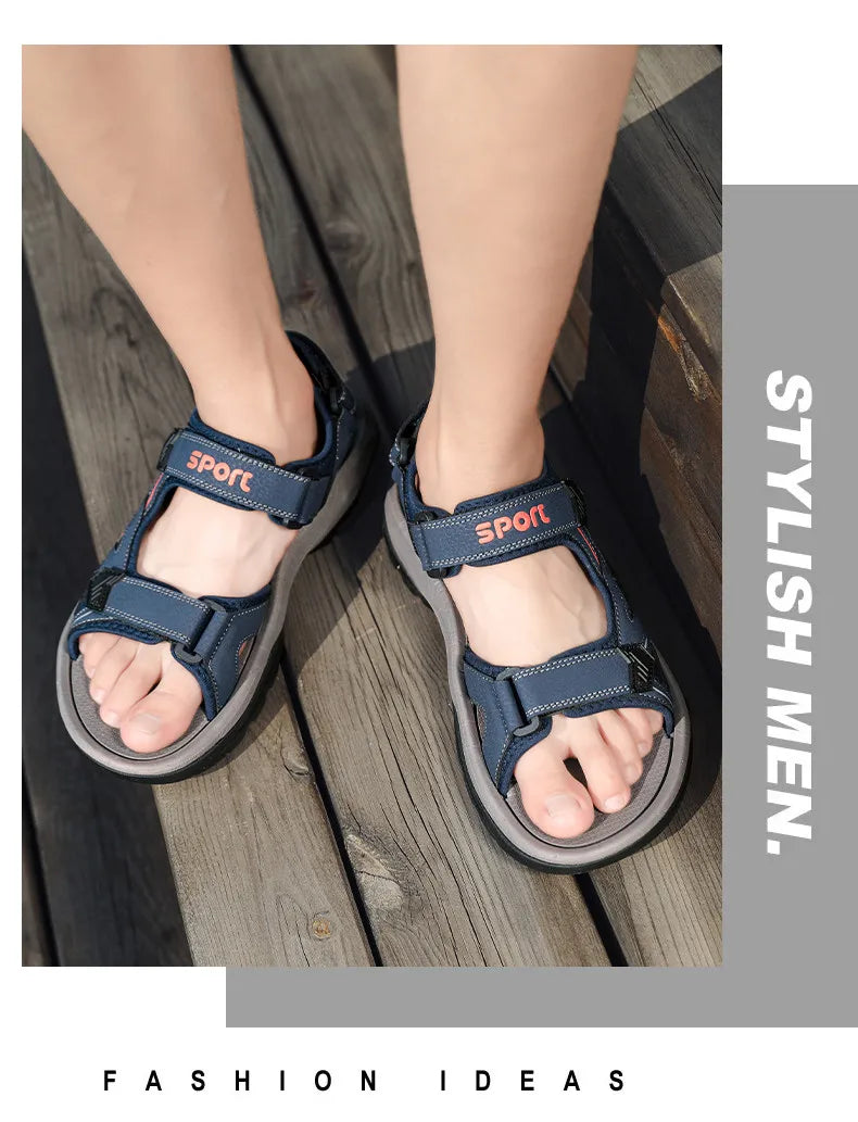 New Summer Men's Sandals Outdoor Classic Soft Large Size Beach Sandals Platform Wading Shoes Men Sneakers Rome Non-Slip Sandals
