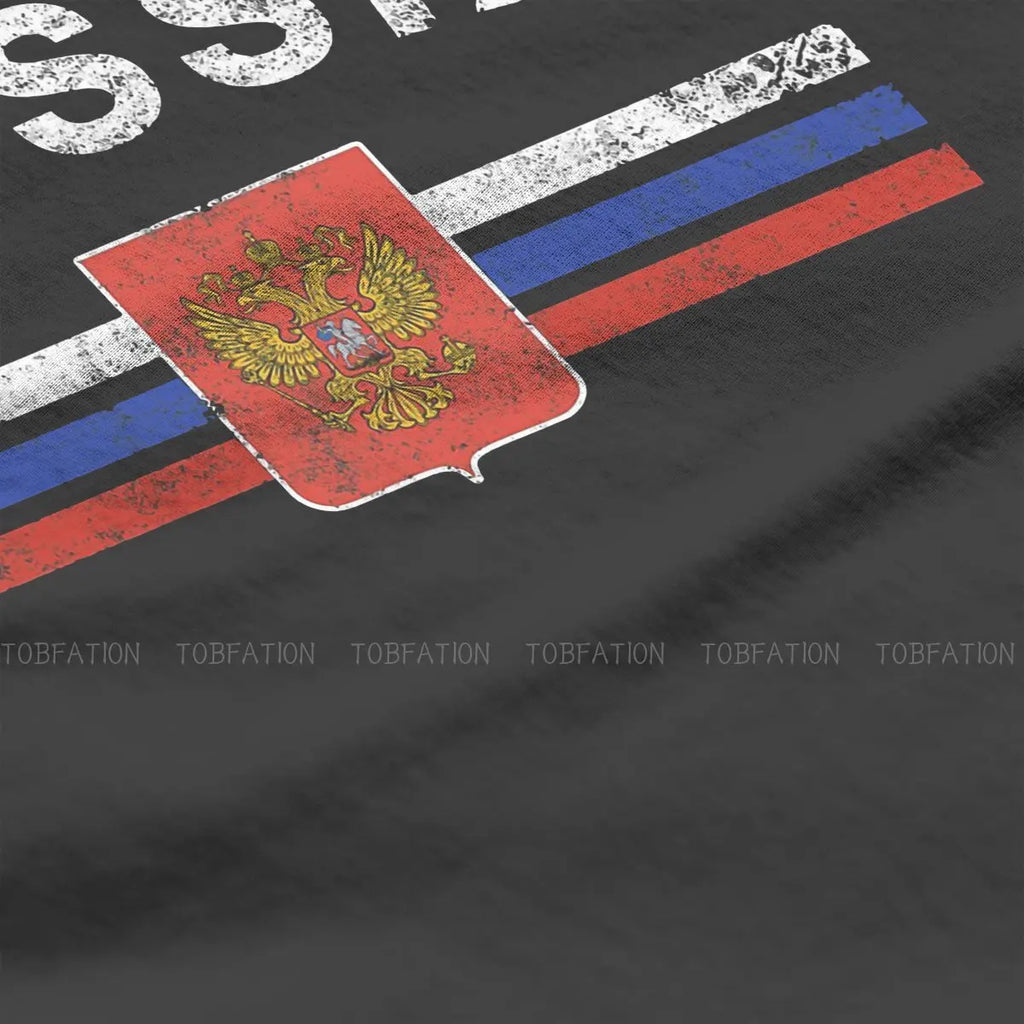 Russian Emblem Russia Flag T Shirt Classic Graphic High Quality Tshirt Loose Crewneck Short Sleeve