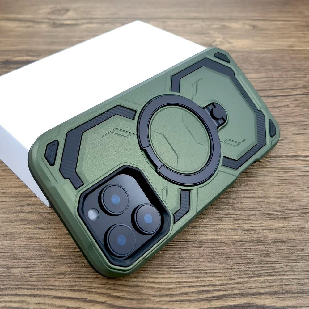 Shockproof Armor Magnetic Case For iPhone 17 16E 16 15 14 13 12 Pro Max iPhone16 16Pro 17Pro for Magsafe Wireless Charge Cover