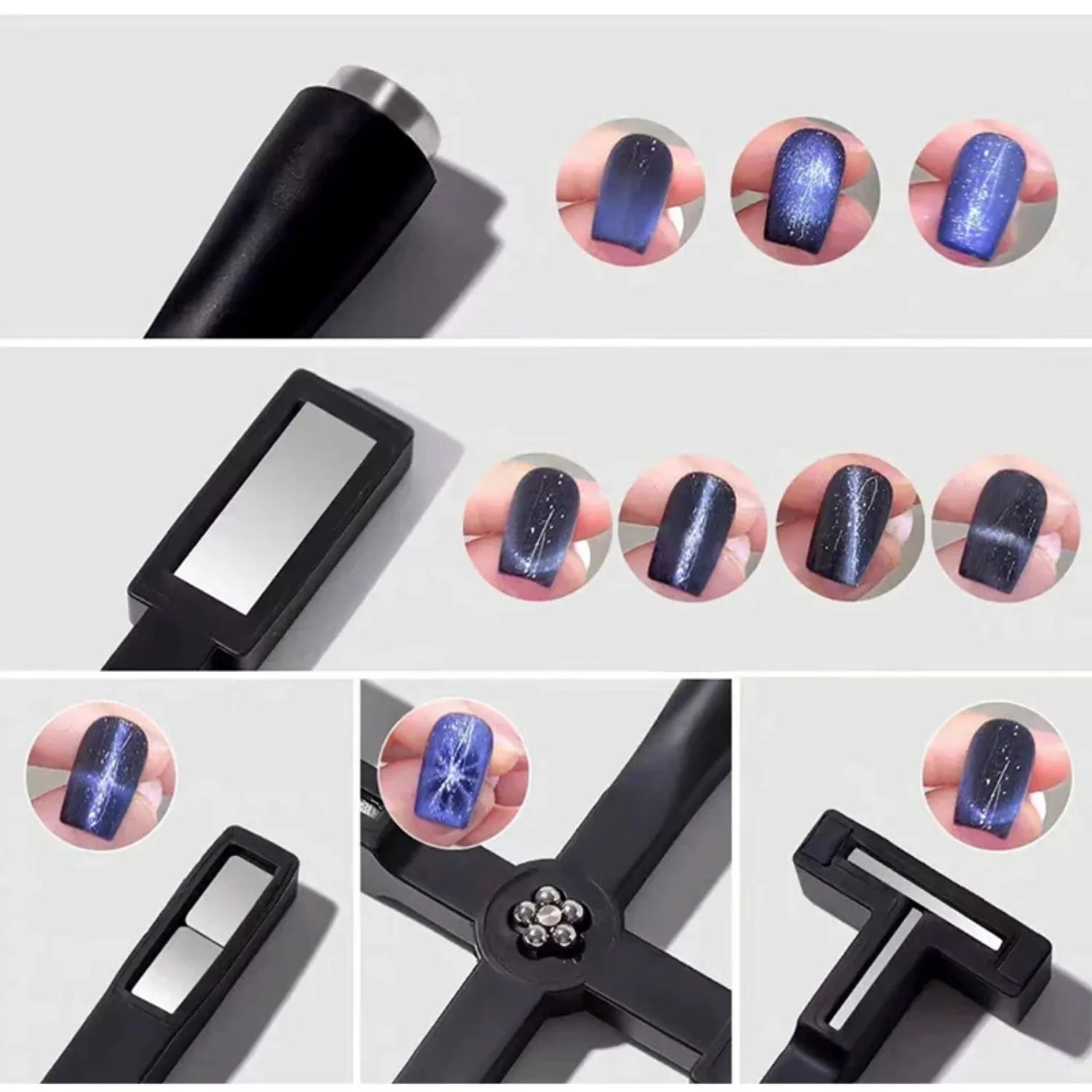 6-IN-1 Strong Magnetic Stick for Cat Magnet Polish Nail Magnet Tool Magnet Pen Nails Art Design Glitter Effect Manicure Tools