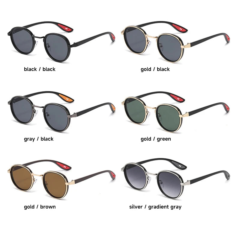Round Retro Sunglasses Men UV400 Sunnies Women Brand Designer Sun Glasses Alloy Punk Outdoor Eyewear