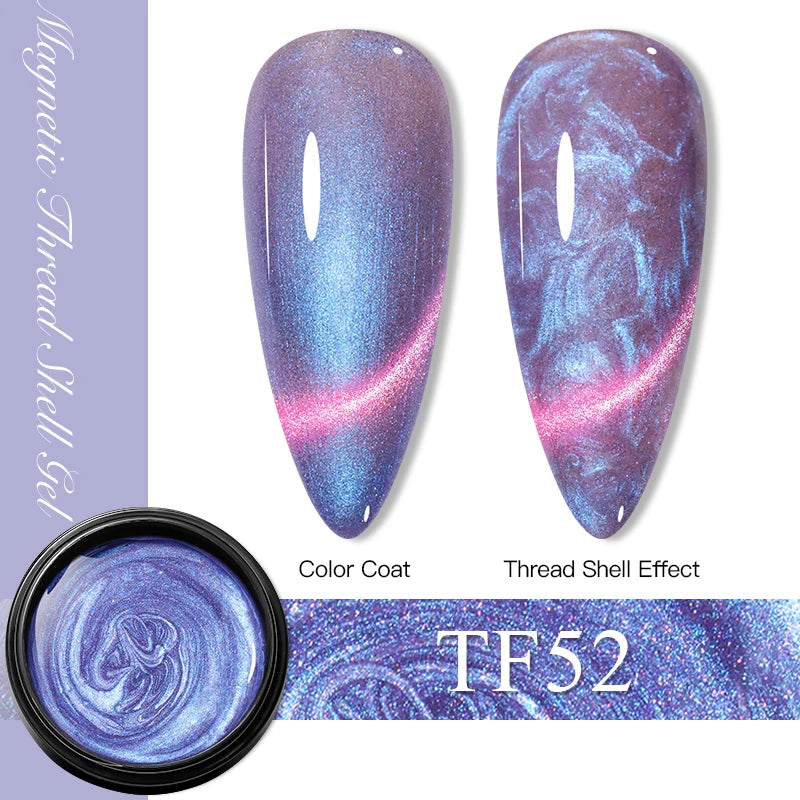 MEET ACROSS 8ml Pearl Shell Thread Gel Nail Polish 3D Semi Permanent Soak Off UV Gel Nail Art Varnish For Nails Manicure DIY