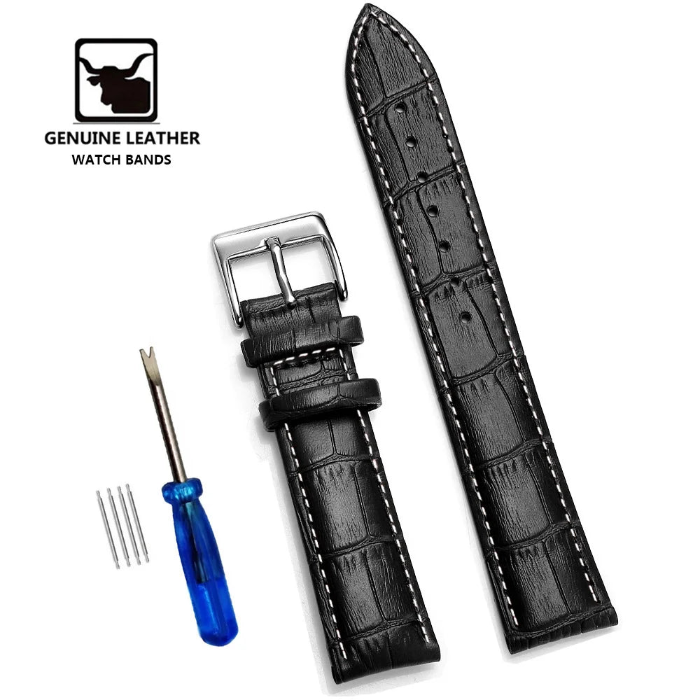 Premium Genuine Leather Watch Band – Multi-Size Wrist Strap