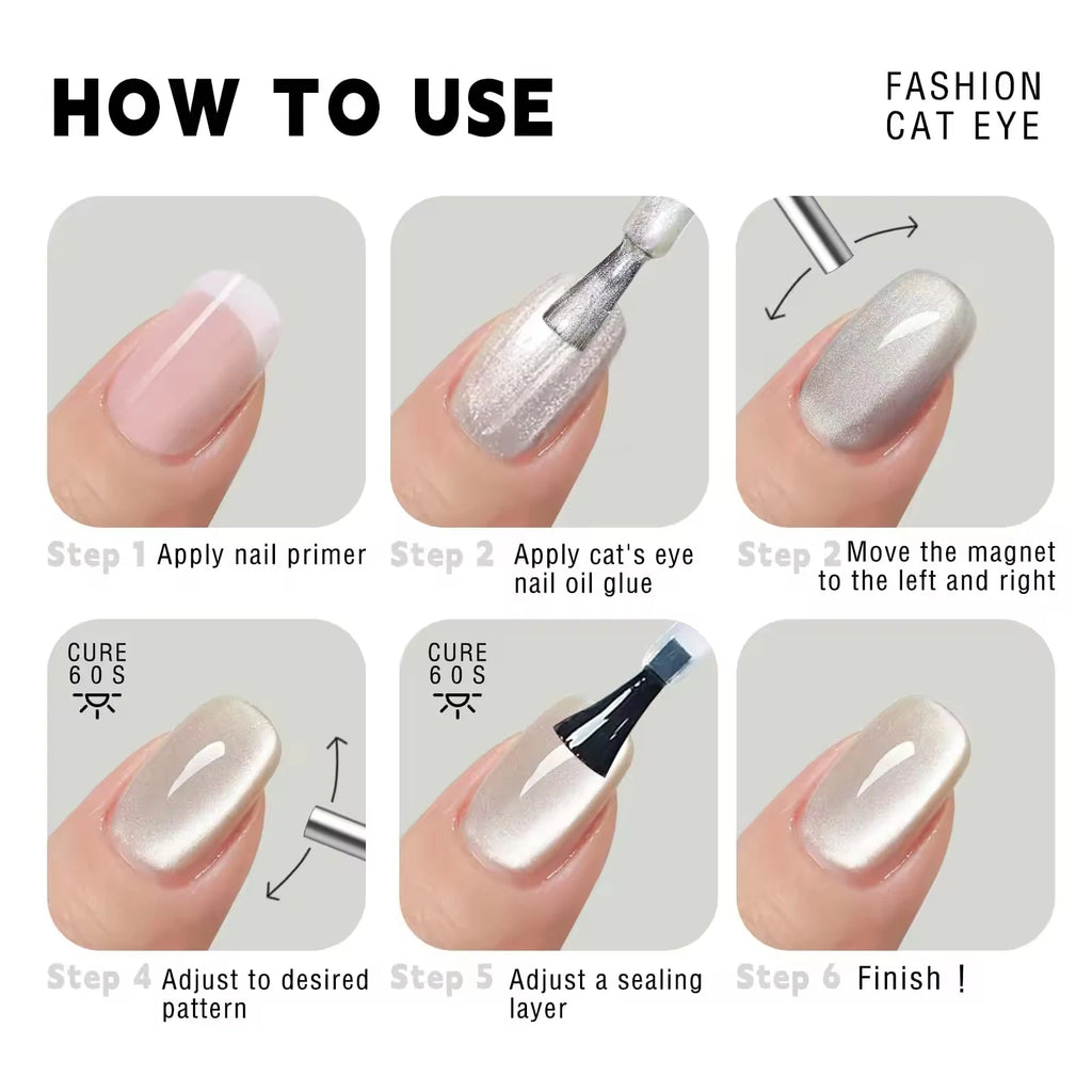 Nail Art Magnetic Pen 3D Cat Eye Painting Nails Art Design Dual-Ended Magnet Wand Gel Polish Magic for Manicure DIY&Salon Tools
