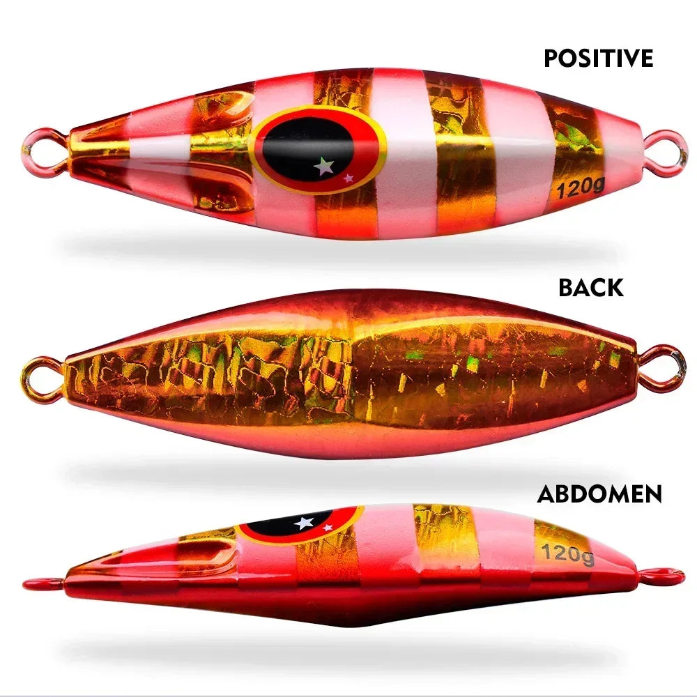 1pcs Glowing Metal Jig Fishing Lure Bionic Sea Bait With Realistic Action Durable Slow Pitch Jig For Nighttime Catches