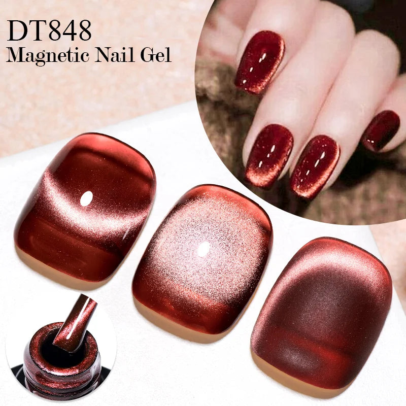 7ml Aurora Cat Magnetic Gel Nail Polish Blue Nails Sparkling Glitter Semi-Permanent Nail Art Soak Off UV Gel Varnish Manicure