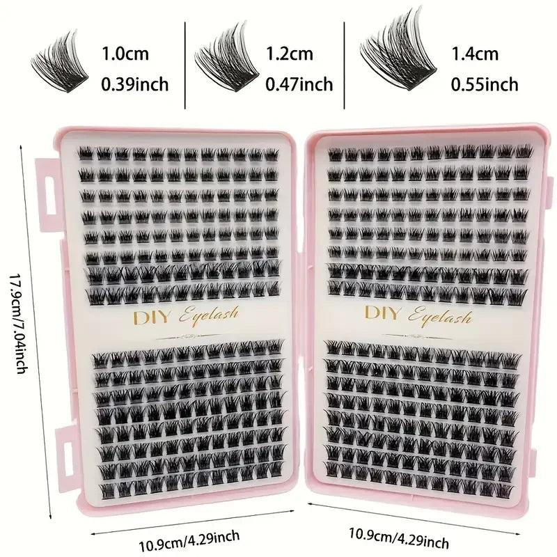 Eyelash Extension Kit - Individual Eyelashes Set, D-Curl, Multiple Lengths, Odorless, Easy to Apply for Home Makeup Books