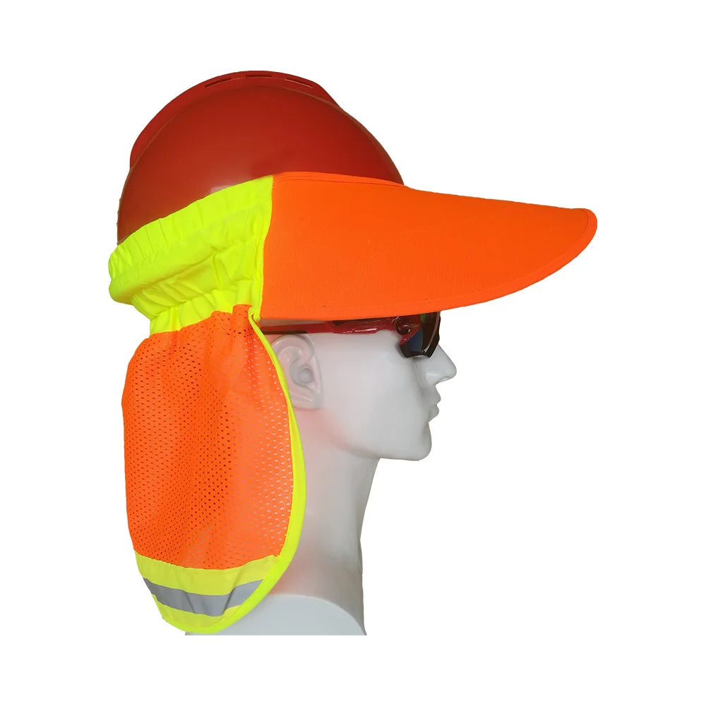 Hi Viz Reflective Safety Sunshade Outdoor Construction Safety Hard Hat Sun Shade Neck Shield Neck Protective Helmets Shield