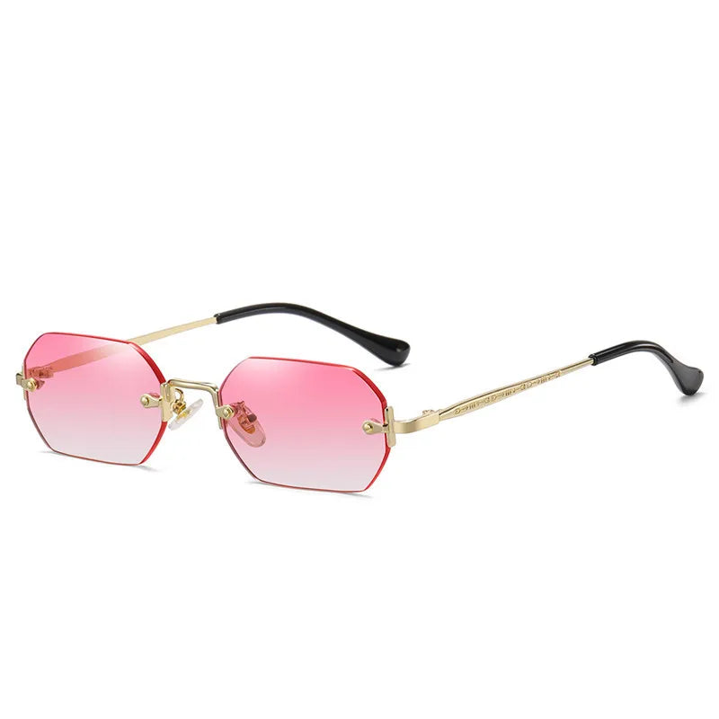 SHAUNA Gothic Rimless Sunglasses Retro Punk Gradient Shades UV400