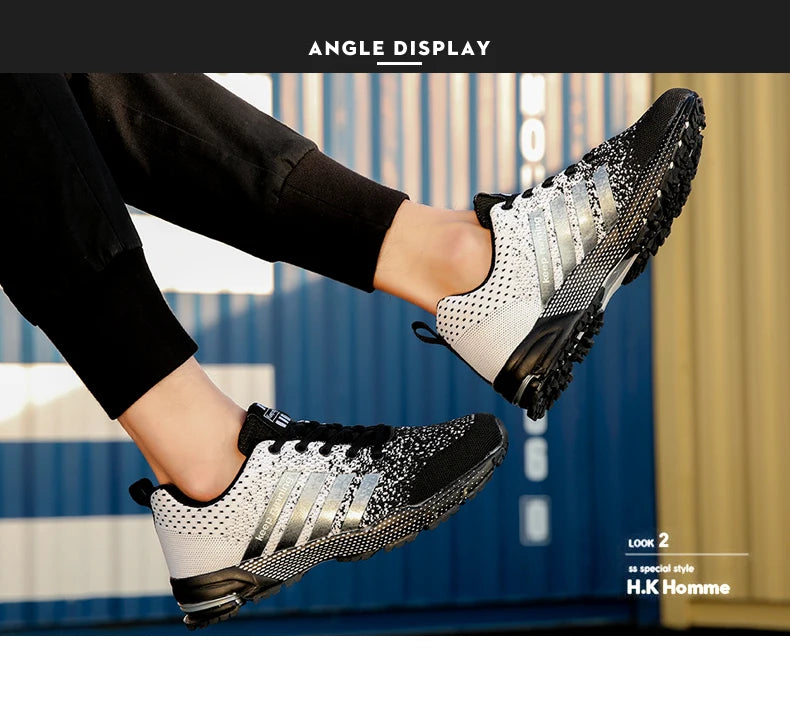 Men Shoes Comfortable Non-Slip Stable Shock Absorption Light Couple Shoes and Men's Sneakers Mesh Breathable Casual Basket Homme