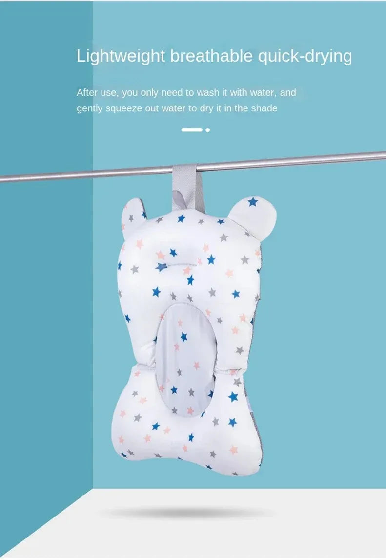 Baby Bathtub Pad Ajustable Bath Support Seat Mat Shower Cushion Newborn Foldable Baby Bath Seat Floating Security Water Pad