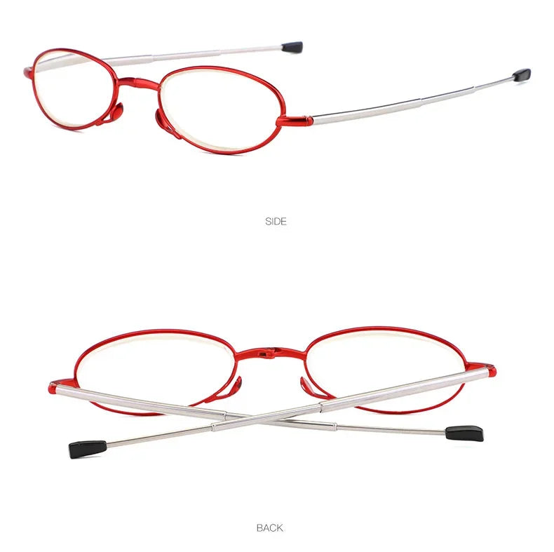 Titanium Alloy Folding Reading Glasses Foldable Presbyopia Men Women Ultra light Eyewear With Case Anti Blue Light 1.0 1.5 2.0