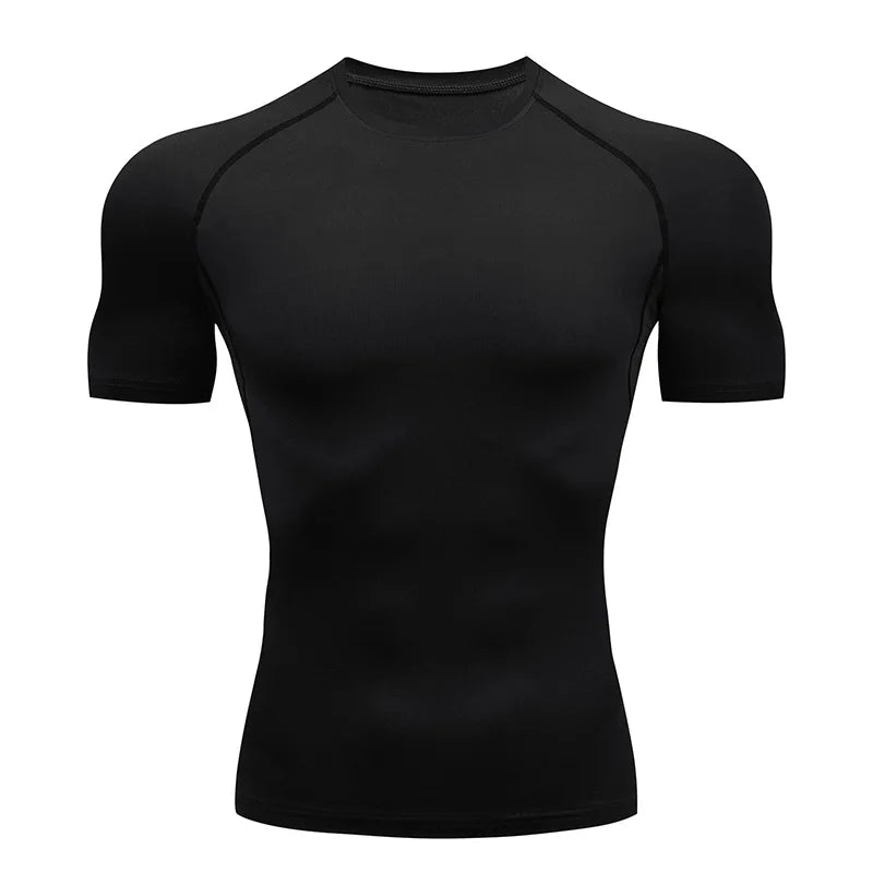 Men's Running Compression Shirts Short Sleeve Sport Gym Tees Fitness Quick Dry Sweatshirt Jogging Tracksuit Athletic Shirt Tops