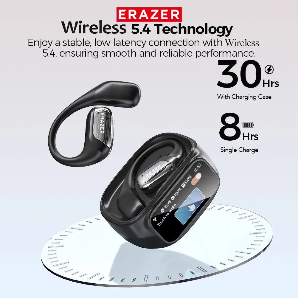 Bluetooth Headphones ERAZER XF35 Full HD Display Wireless Earphones Translation Earbuds Clear Sound Quality 400mAh Charging Case