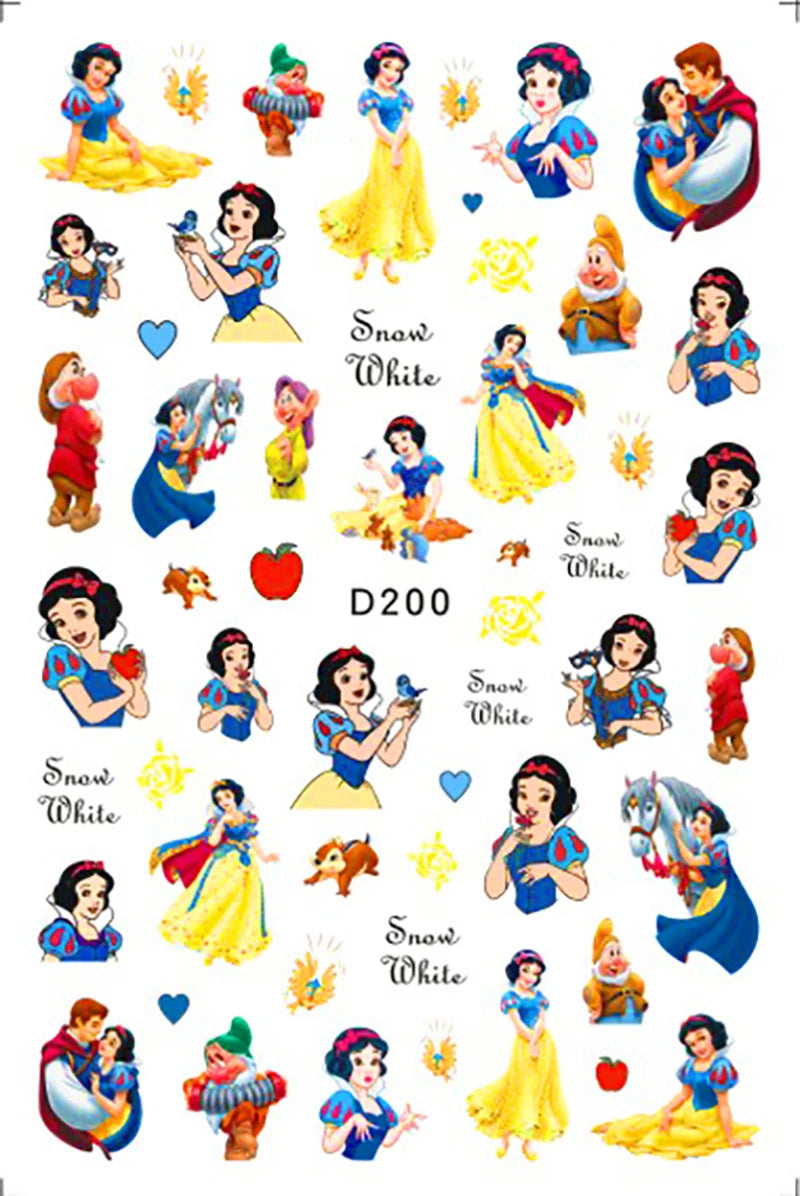 Disney Cartoon Adhesive Nail Stickers Nail Decorative Decals Nail Sliders Stitch Mickey 3D Stickers Press on Nails