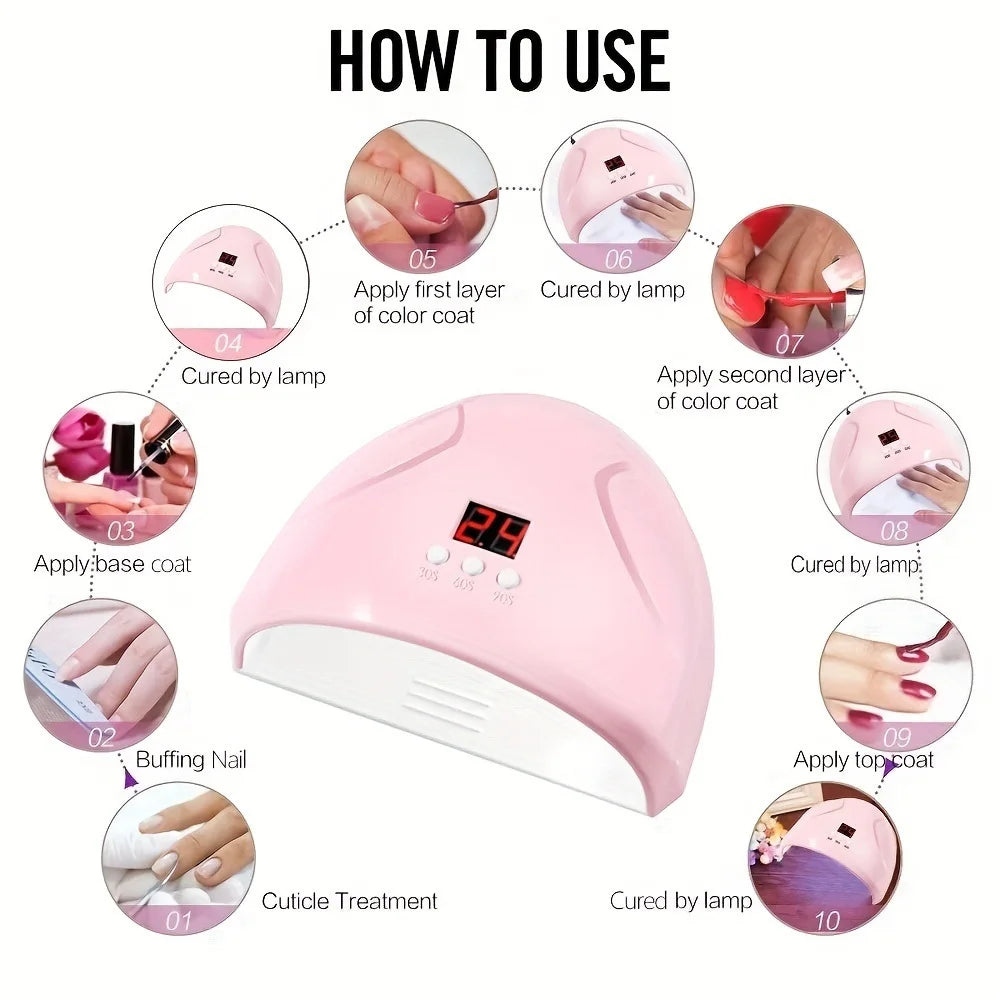 LULAA Portable Nail Lamp Professional Fast Curing Nail Dryer  UV LED Nail Light for Acrylic nails Gel polish Travel Home
