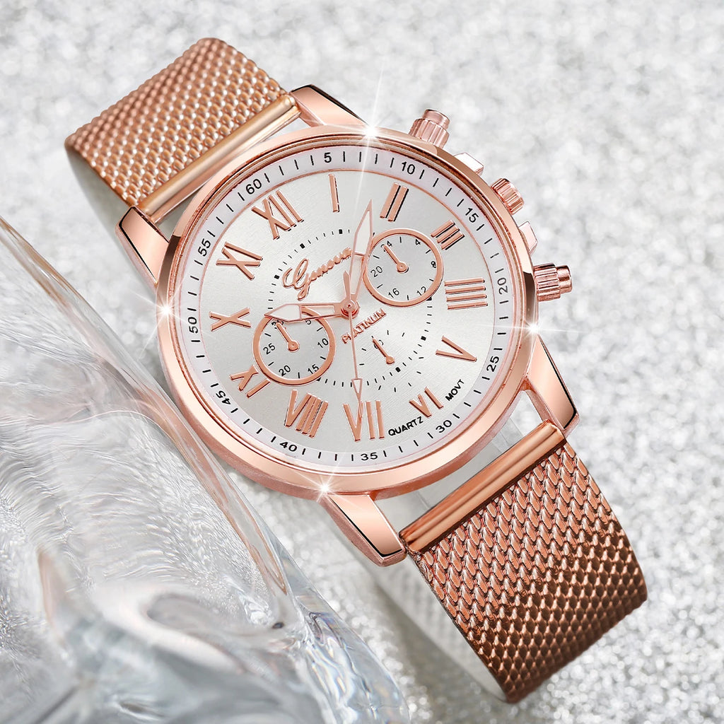 2PCS Women's Watches Fashion Plastic Band Analog Quartz Watch Set（Without Box）