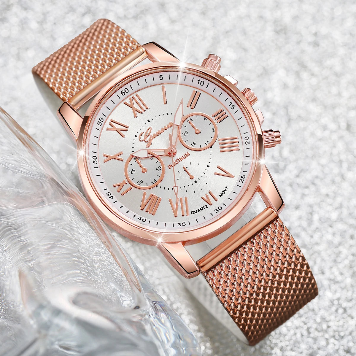 2PCS Women's Watches Fashion Plastic Band Analog Quartz Watch Set（Without Box）