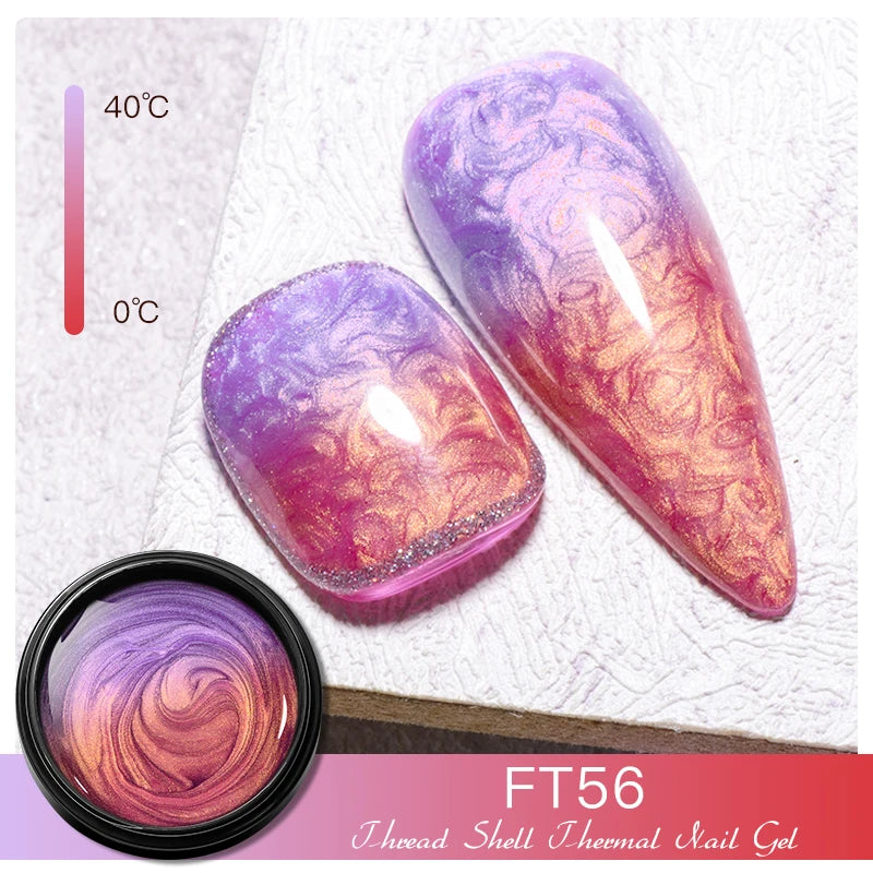 MEET ACROSS 8ml Pearl Shell Thread Gel Nail Polish 3D Semi Permanent Soak Off UV Gel Nail Art Varnish For Nails Manicure DIY