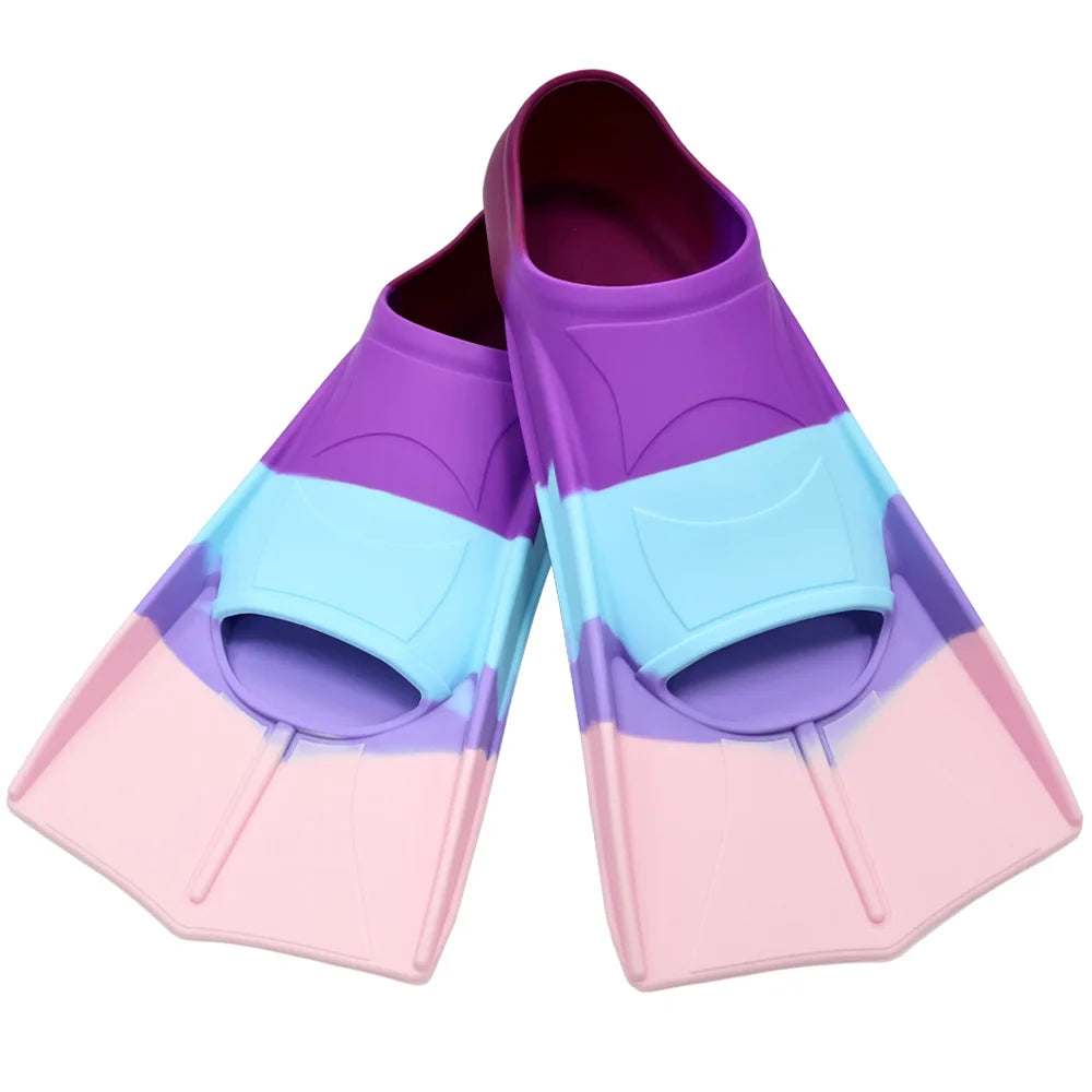 Silicone Fins Swim Training Snorkel Short Diving Flippers Frog Shoes Men Women Professional Breaststroke Freesnorkel Swimming