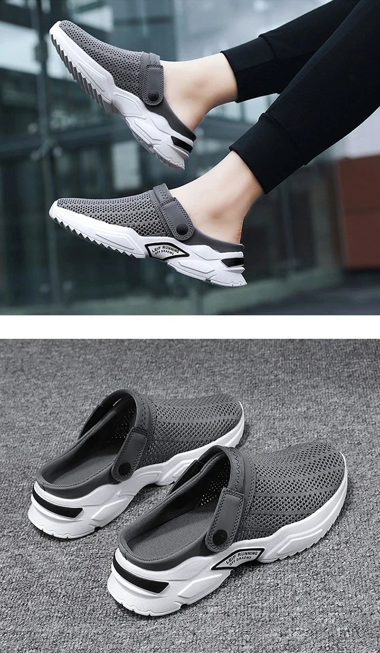 Men Sandals Platform Sandals Designer Mesh Mules Breathable Padded Beach Slippers 2024 Slip on Lightweight Men Sneakers