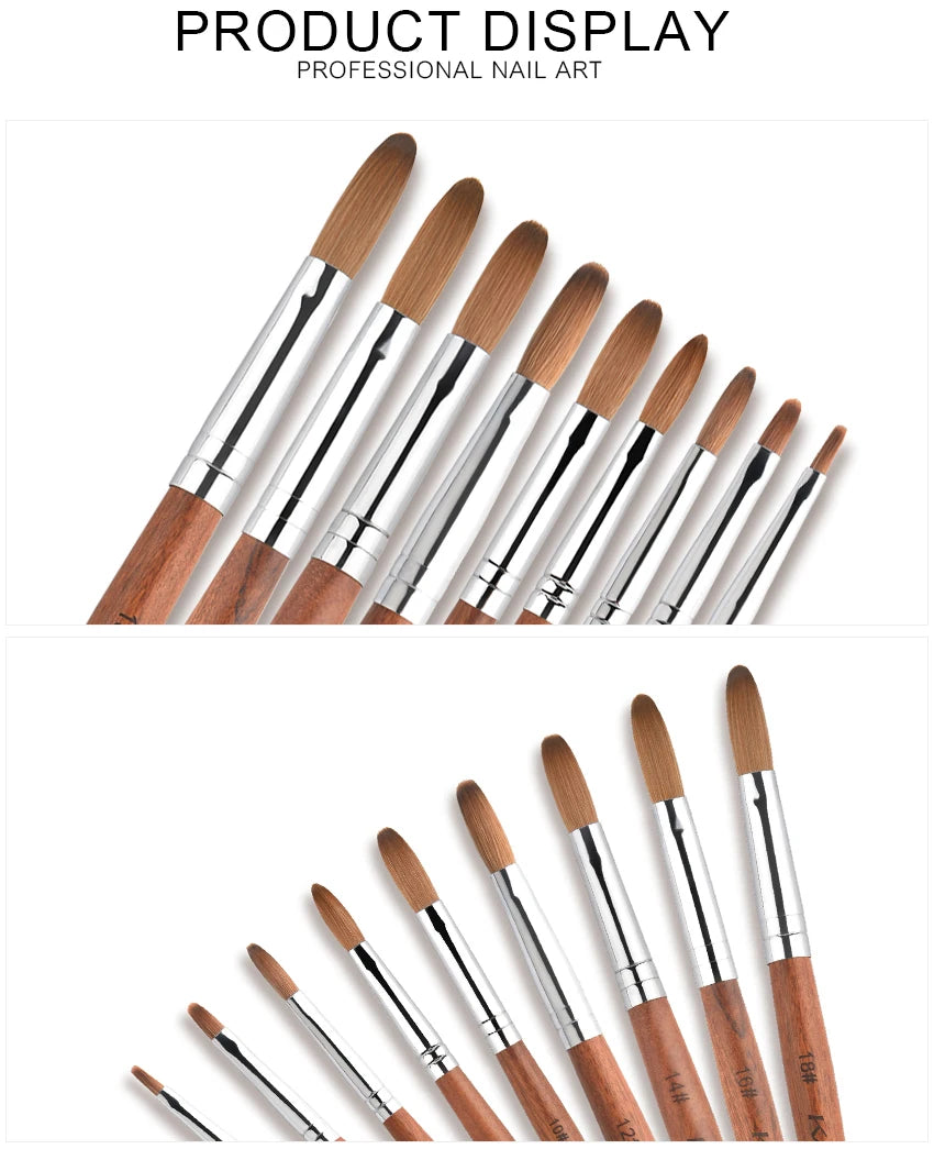 Pincel Profesional para Uñas Acrílicas KADS – Kolinsky Sable UV Gel