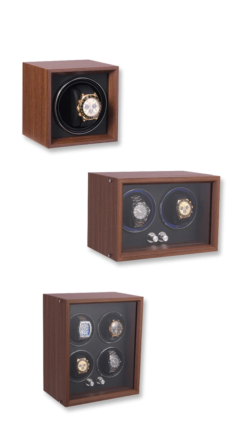 FRUCASE WOODEN Watch Winder for Automatic Watches Watches Box Jewelry Watch Display Collector Storage With LED