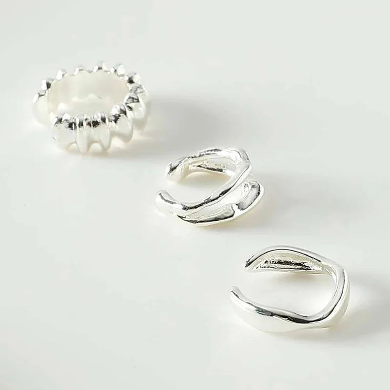 3 PCS Small Pearl Clip-On Earrings Shiny CZ Stone Classic Silver Gold-color Simple Style Daily Wear Party Jewelry For Woman