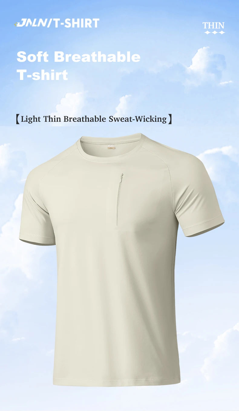 EUMERGX Hiking Short Sleeve T-Shirt For Men Outdoor Quick Dry Functional Cool T-Shirt Camping Climbing Trekking Short Sleeve Tee