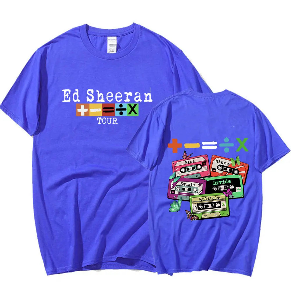 Ed Sheeran Concert Tour T Shirt Fans Gift 100% Cotton Casual Short Sleeve T-shirt Men Women Vintage Harajuku Tee Shirt Oversized