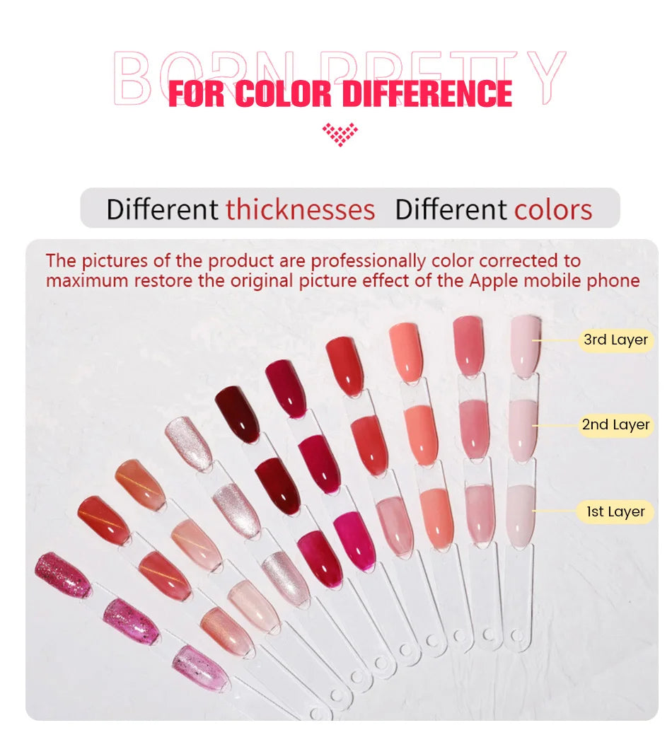 BORN PRETTY 10ml Translucent Jelly Nude Gel Nail Polish Colorful  Varnish Semi Permanent UV LED Nail Art  Manicure Gel