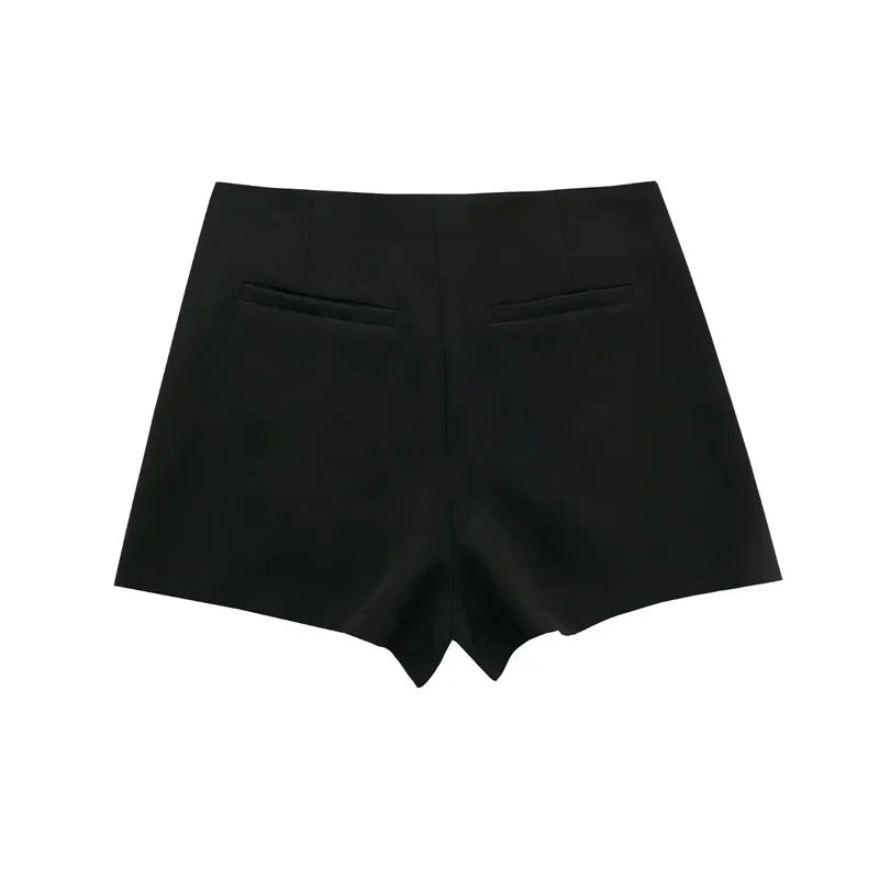 MUJER 2025 Black Mini Skirt Shorts Woman Fashion Asymmetric Skort For Women High Waist Short Skirts Woman Summer Casual Shorts