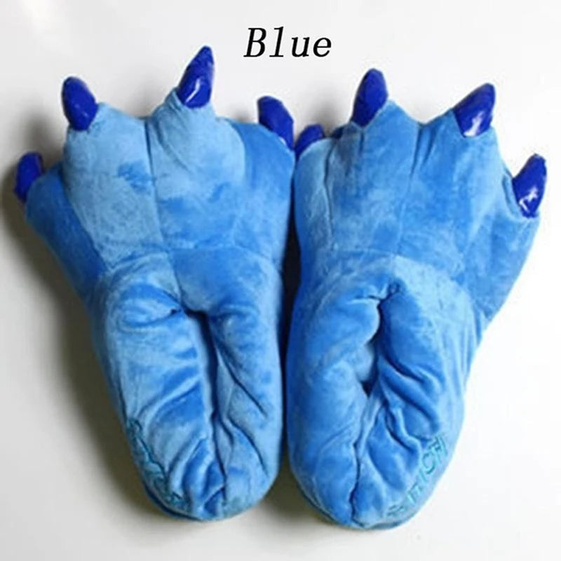 2025 Winter Warm Soft Indoor Floor Slippers Women Men Shoes Paw Funny Animal Christmas Monster Dinosaur Claw Plush Home