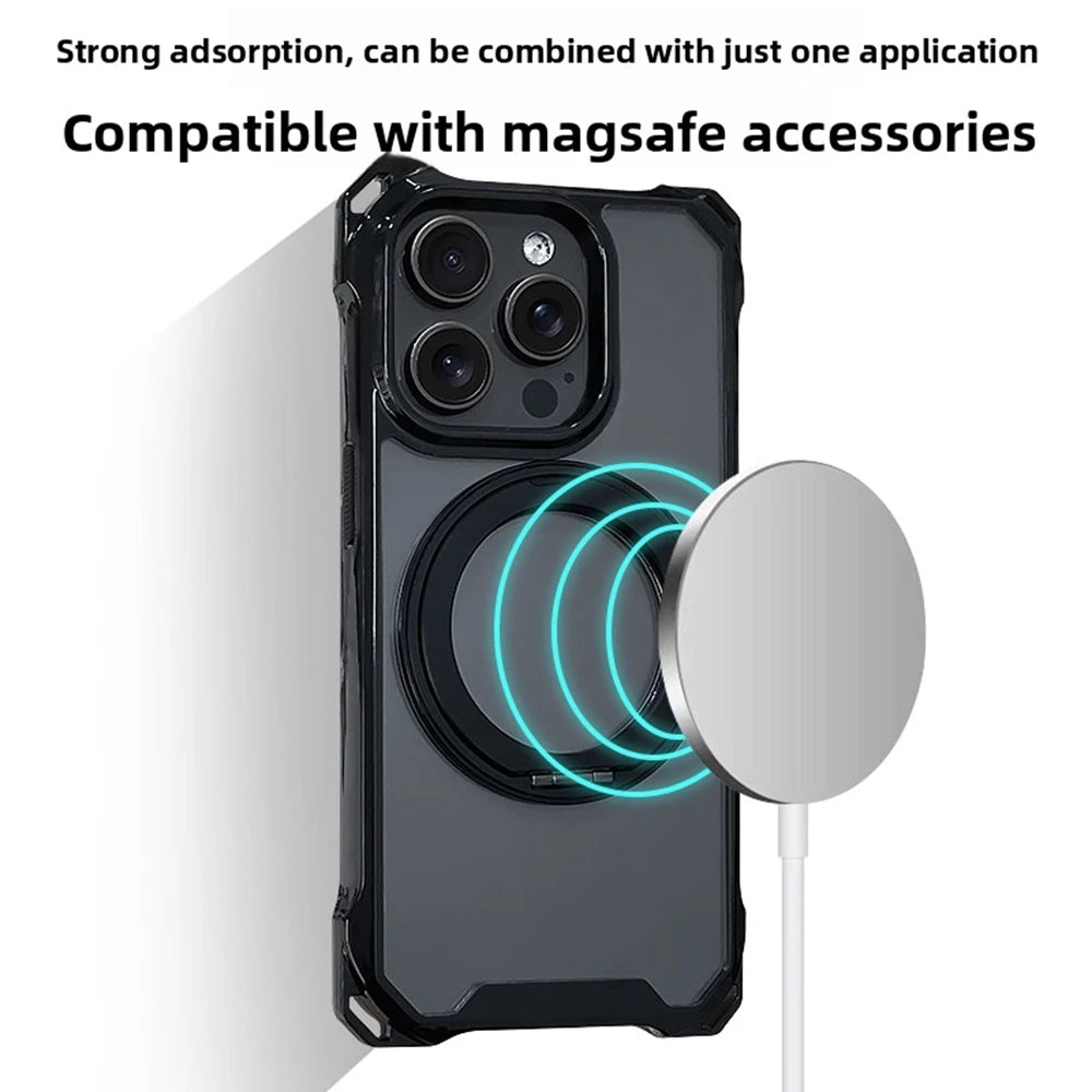 Crossbody Lanyard Strap Holder Phone Case For iphone 17 Air 16 15 14 Plus 13 12 11 Pro Max 16E For Magsafe Magnetic Stand Cover