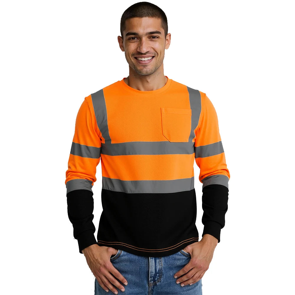 Long Sleeve Breathable T Shirt for Work Warehouse Construction Workwear Shirts Man Workshop Clothes