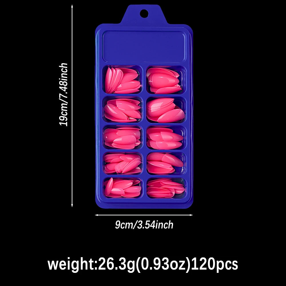 120Pcs Red Short Square Fake Nails Summer Glossy Full Cover Press on Nailtip Acrylic False Fingertip for Women Mother's Day Gift