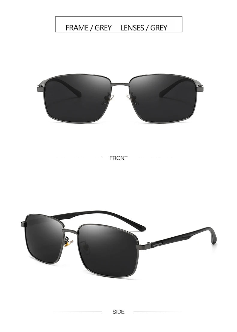 Business Metal Square Frame Polarized Sunglasses Luxury Oversized UV Protection Sun Protection Sunglasses 5027