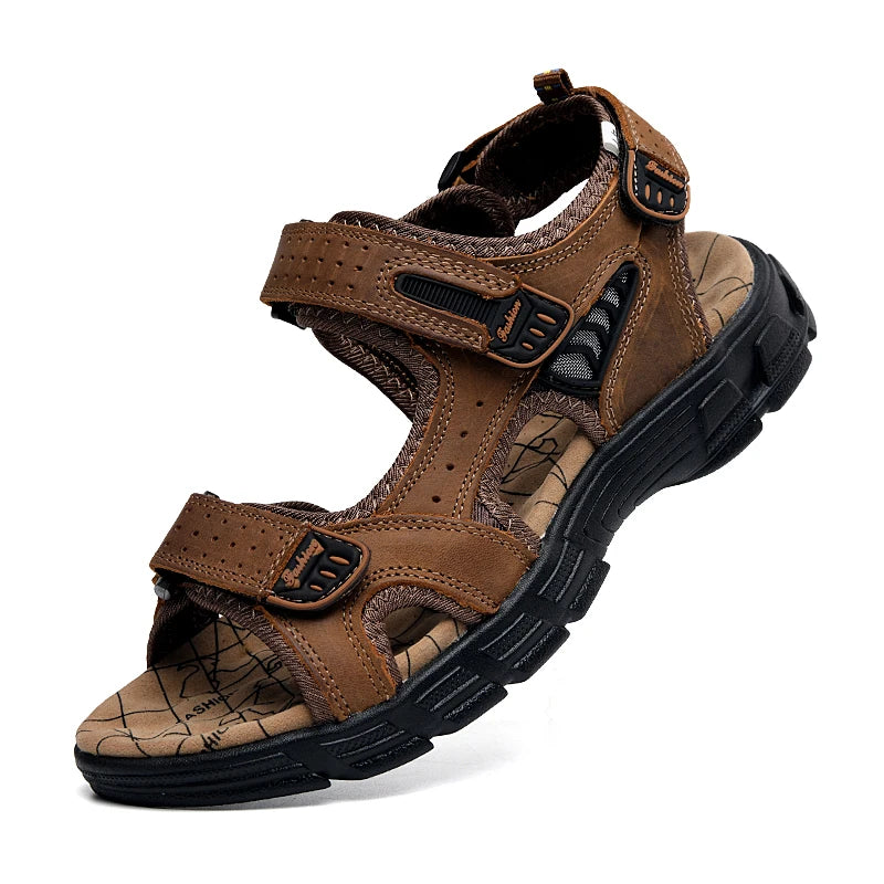 Hot Sale Summer Men's Sandals Outdoor Non-slip Men's Beach Sandals Handmade Genuine Leather Men's Shoes Fashion Men Sneakers