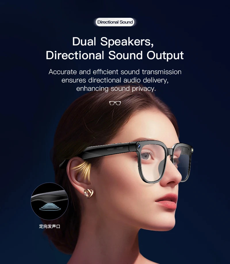 2026 New Smart AI Glasses 1080P HD Video Record Camera ChatGPT Bluetooth Call 32GB ROM Language Translation Music Sunglasses Men