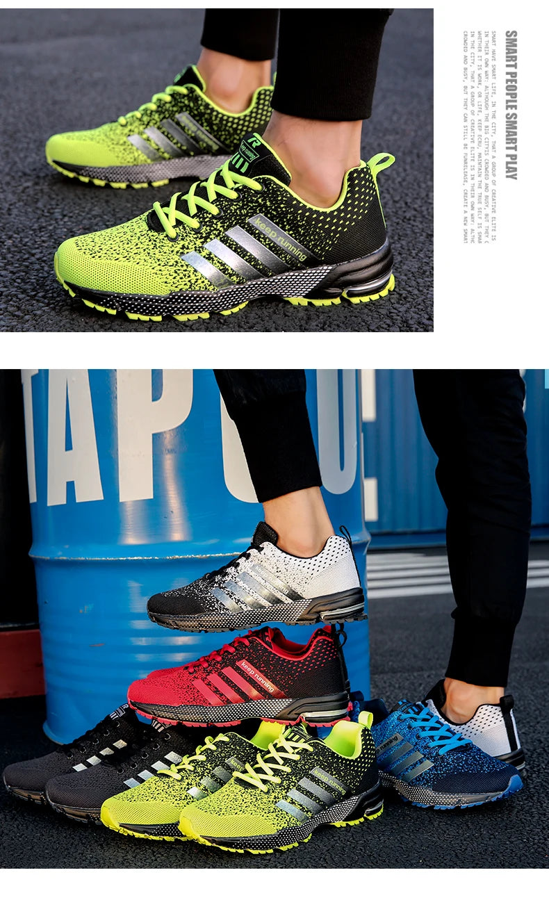 Men Shoes Comfortable Non-Slip Stable Shock Absorption Light Couple Shoes and Men's Sneakers Mesh Breathable Casual Basket Homme