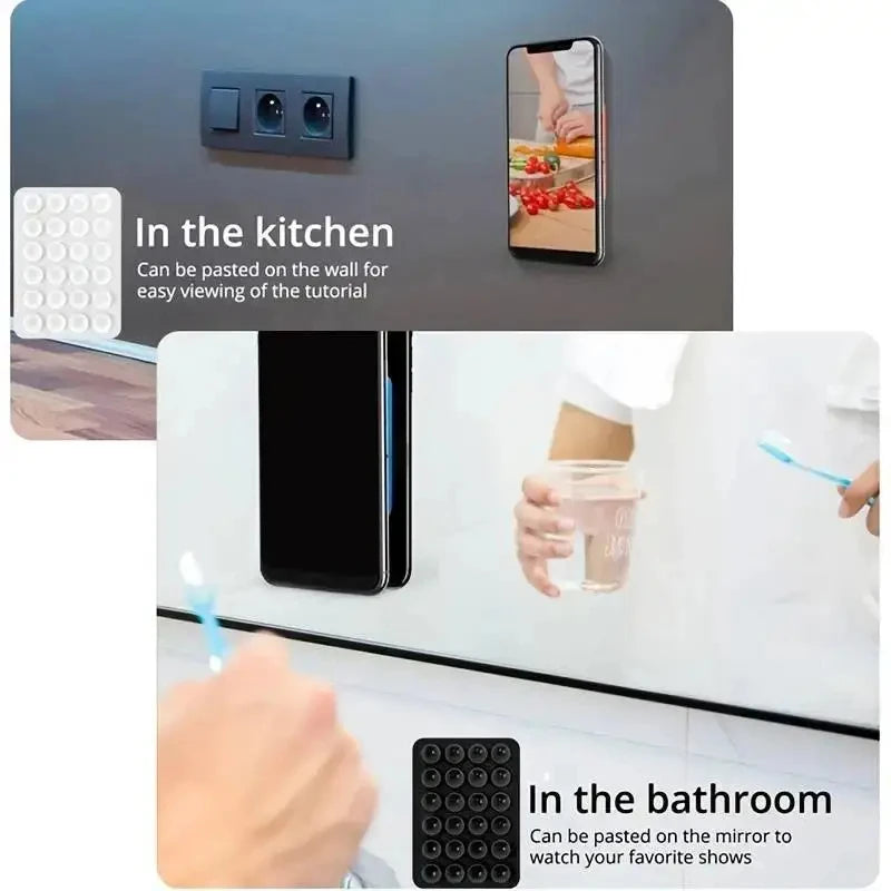2pcs Double Sided Silicone Suction Cup Mobile Phone Suction Cup With Adhesive Pad Silicone Pad Rubber Suction Cup ﻿