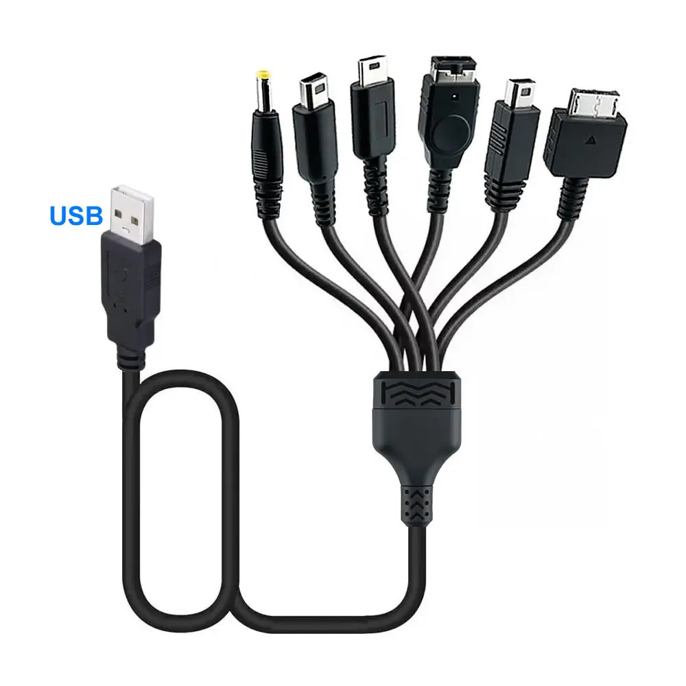 6 in 1 USB C Type C PD Charging Cord for NDS Lite / Wii U / New 3DS XL LL /2DS / GBA SP / PSP / PSV Game Charger Cable Cords