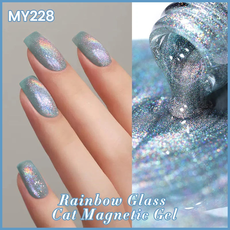 BORN PRETTY Super Holos Cat Magnetic Nail Gel Polish for Nails 10ml Soak Off Holographics Laser Gel Polish Auroras Glimmer Nails