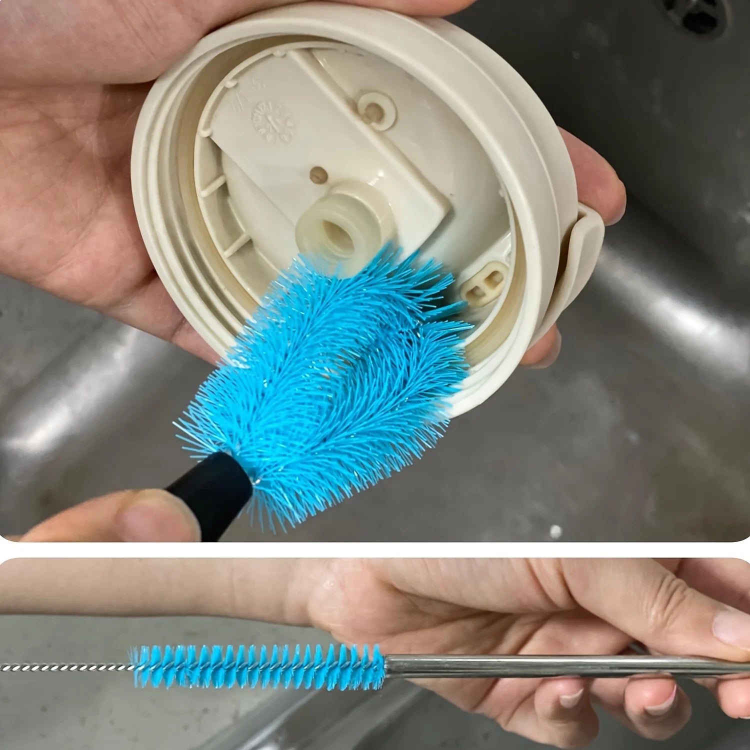 3-in-1 Stainless Steel Water Bottle Brush Set Cleaning Brush Long Handle Water Bottles Cleaner Washing Kitchen Scrubbing Tools