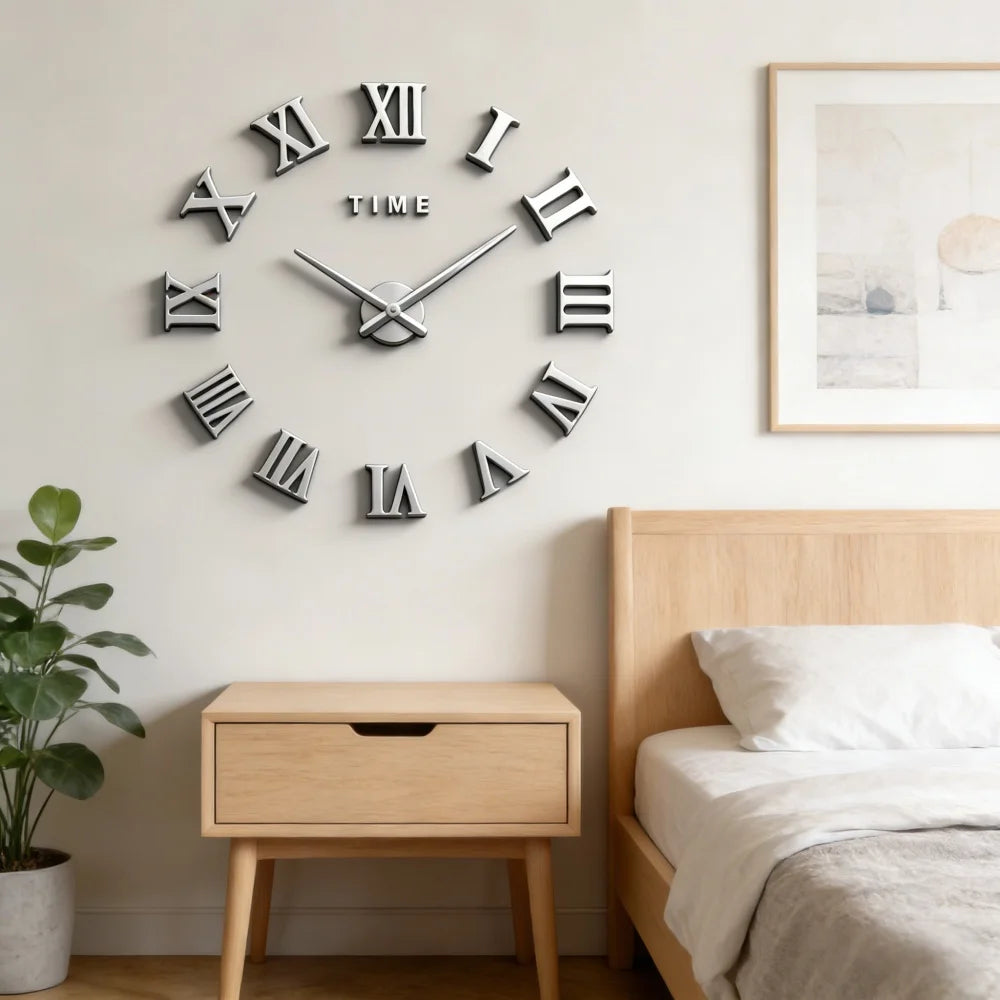 New Modern Design Large Wall Clock 3D DIY Quartz Clocks Fashion Watches Acrylic Mirror Stickers Living Room Home Decor Horloge