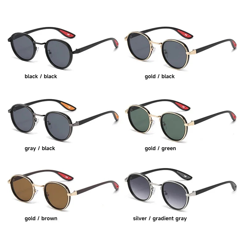 Round Retro Sunglasses Men UV400 Sunnies Women Brand Designer Sun Glasses Alloy Punk Outdoor Eyewear