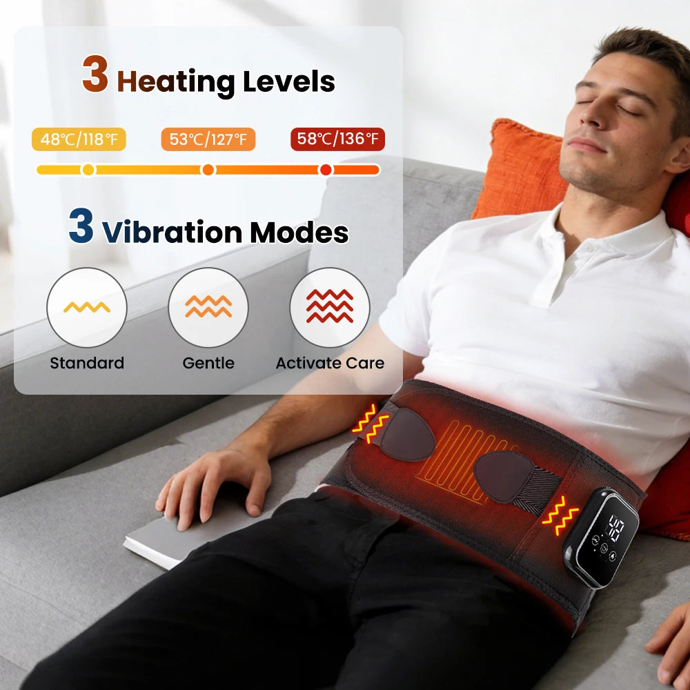 New Upgrade Electric Heating Waist Massager Support Belt Vibration Hot Compress Brace Belt Back Relax 3 Gears Adjustment