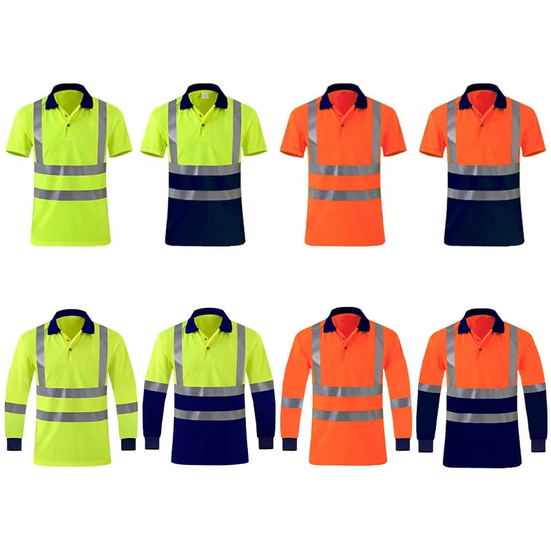 Safety Reflective T shirts High quality Working T-shirt with Reflection Tapes Road Construction Security Tops
