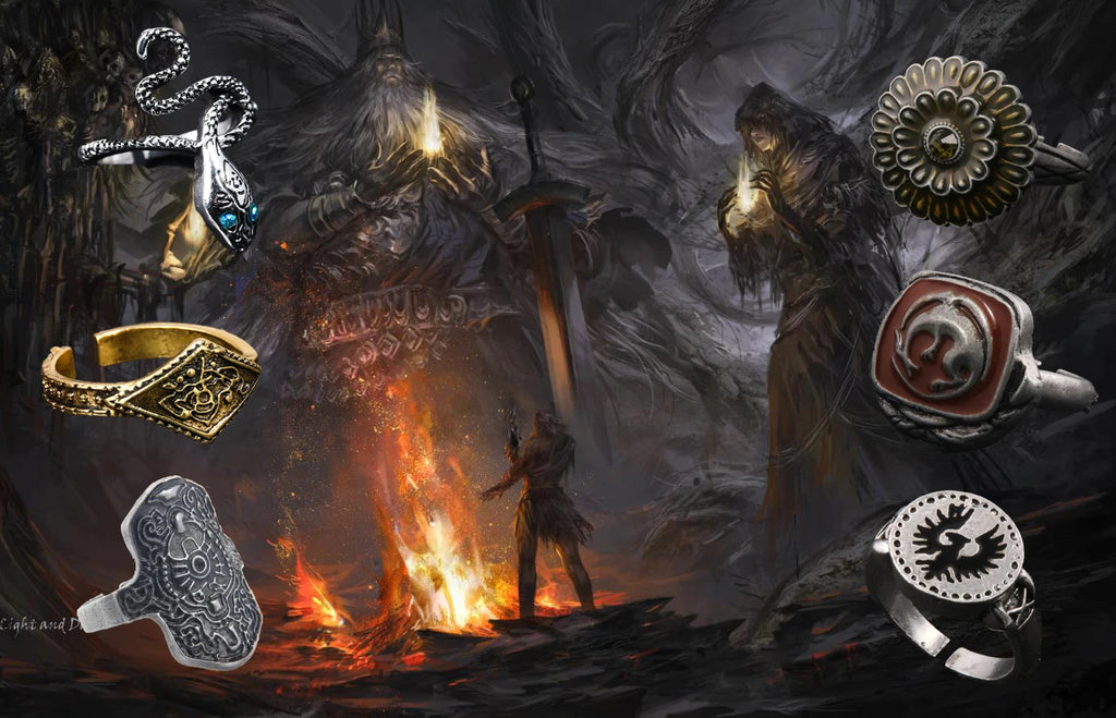Game Dark Souls Series Men Rings Havel's Demon's Scar Chloranthy Badge Adjustable Ring Male Fans Cosplay Jewelry Accessories